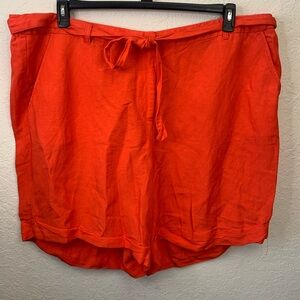 Lane Bryant Orange linen blend Bermuda Shorts